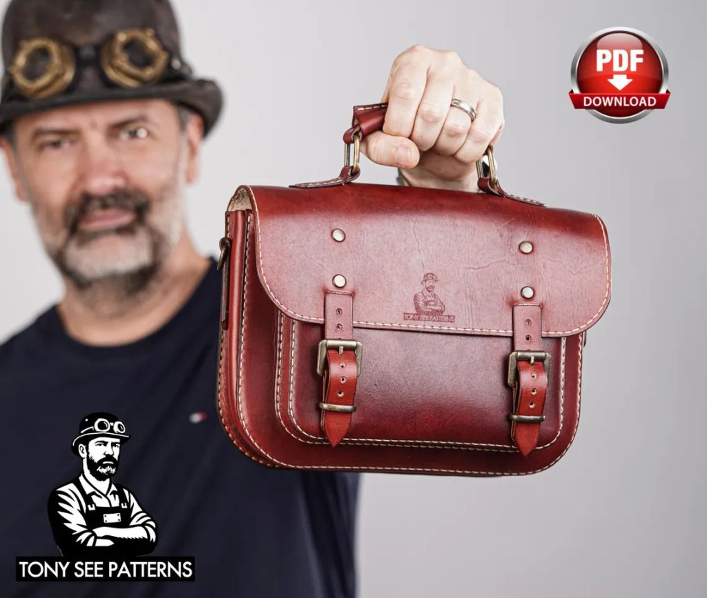 图片[2]-手工皮具图纸 信使包di206-皮艺果手工皮具图纸