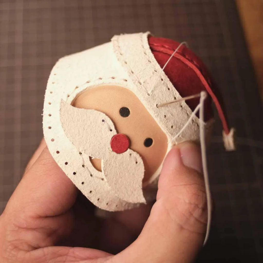 图片[2]-手工皮具图纸 圣诞老人摆件ph019-皮艺果手工皮具图纸