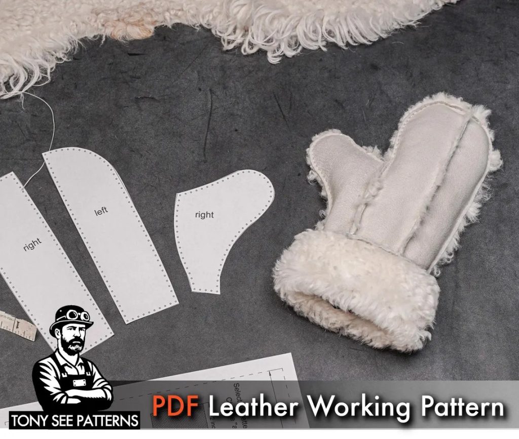 图片[2]-手工皮具图纸 棉手套di207-皮艺果手工皮具图纸