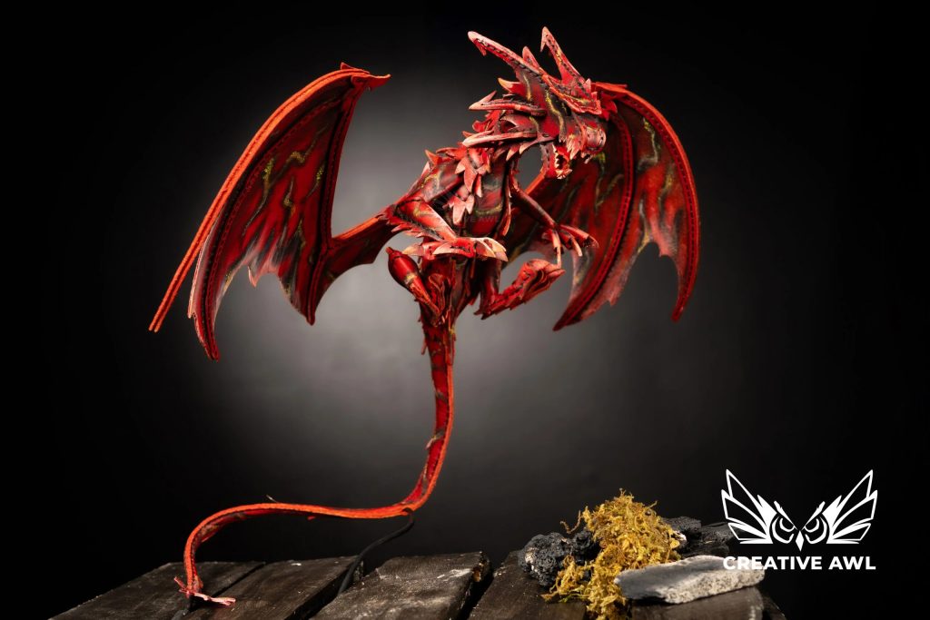 图片[1]-恶龙手机支架ca279-皮艺果手工皮具图纸