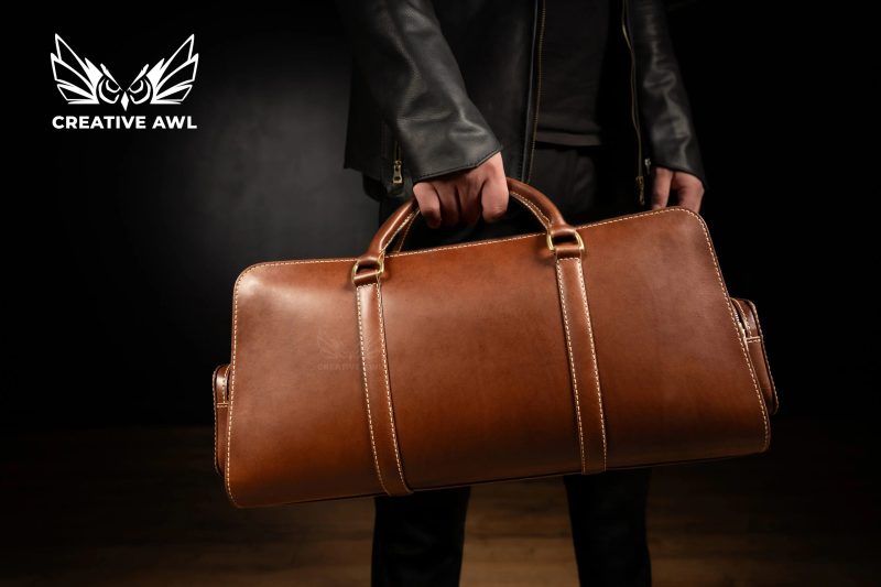 手提行李包/旅行包ca280-皮艺果手工皮具图纸