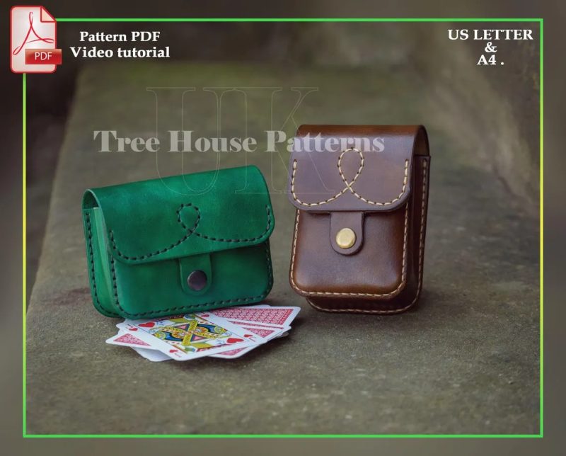 扑克牌收纳包tr100-皮艺果手工皮具图纸