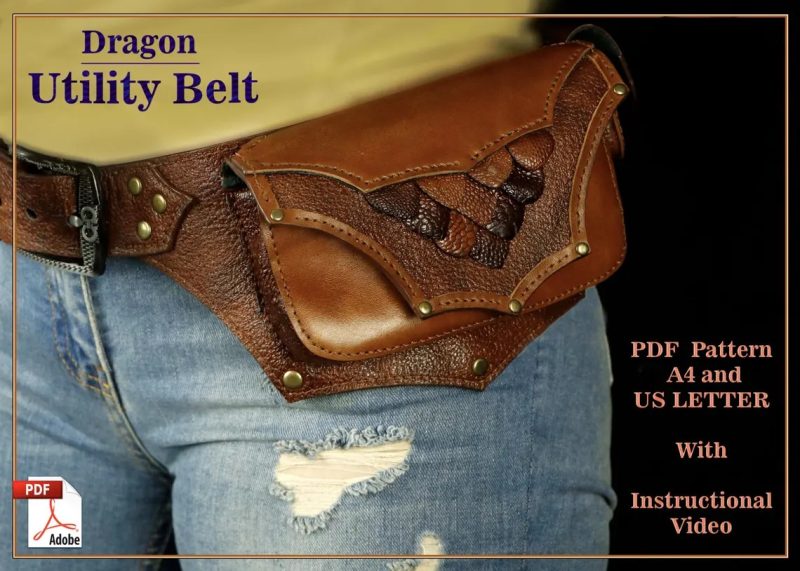 龙鳞腰包-皮艺果手工皮具图纸