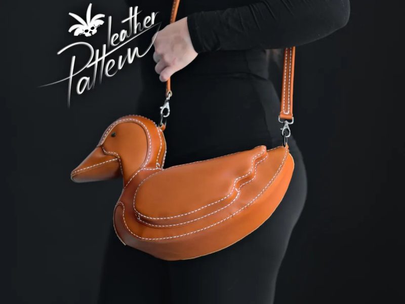 可达鸭挎包lh124-皮艺果手工皮具图纸