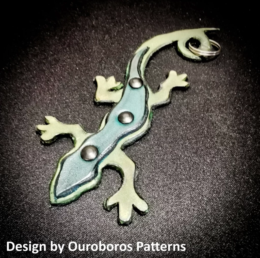 图片[1]-Ouroboros蜥蜴挂件-皮艺果手工皮具图纸