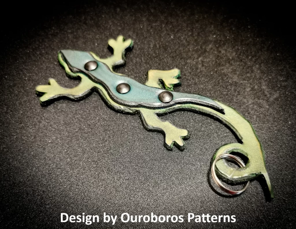 图片[2]-Ouroboros蜥蜴挂件-皮艺果手工皮具图纸