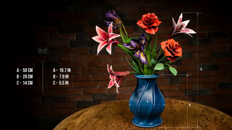 皮革花瓶ca288-皮艺果手工皮具图纸