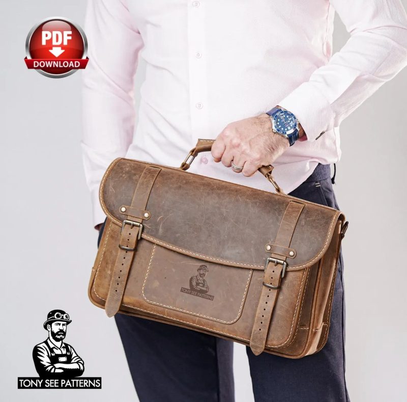 狂野邮差公文包di209-皮艺果手工皮具图纸