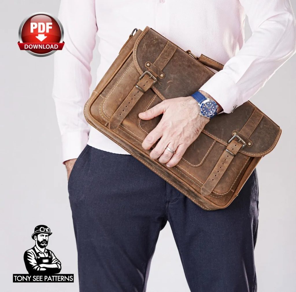 图片[2]-狂野邮差公文包di209-皮艺果手工皮具图纸