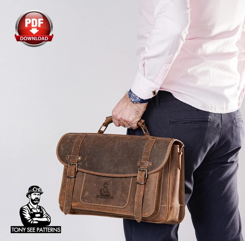 图片[3]-狂野邮差公文包di209-皮艺果手工皮具图纸