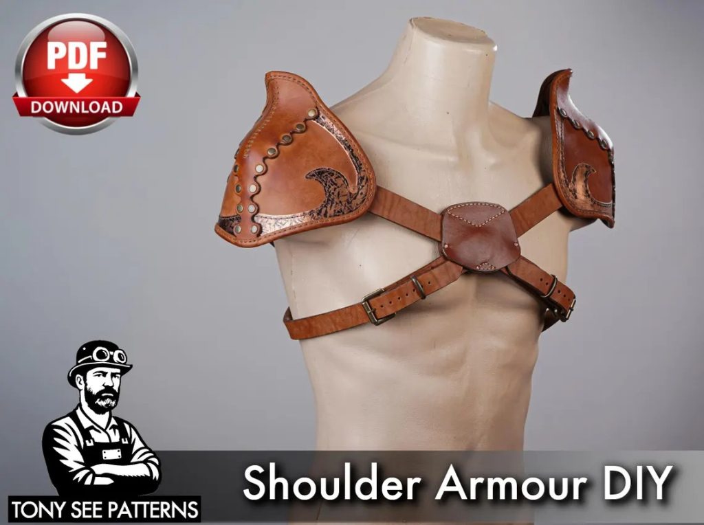 图片[2]-肩甲图纸di211-皮艺果手工皮具图纸