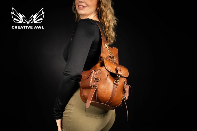 女士背包ca289-皮艺果手工皮具图纸