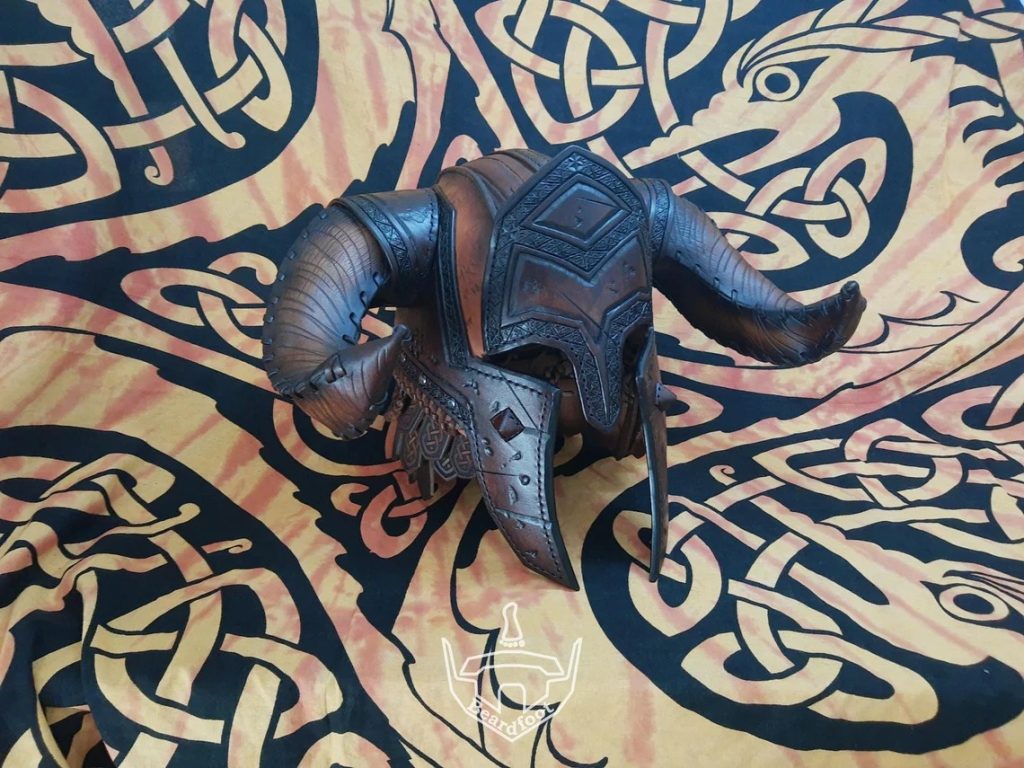 图片[1]-野蛮人头盔bc016-皮艺果手工皮具图纸