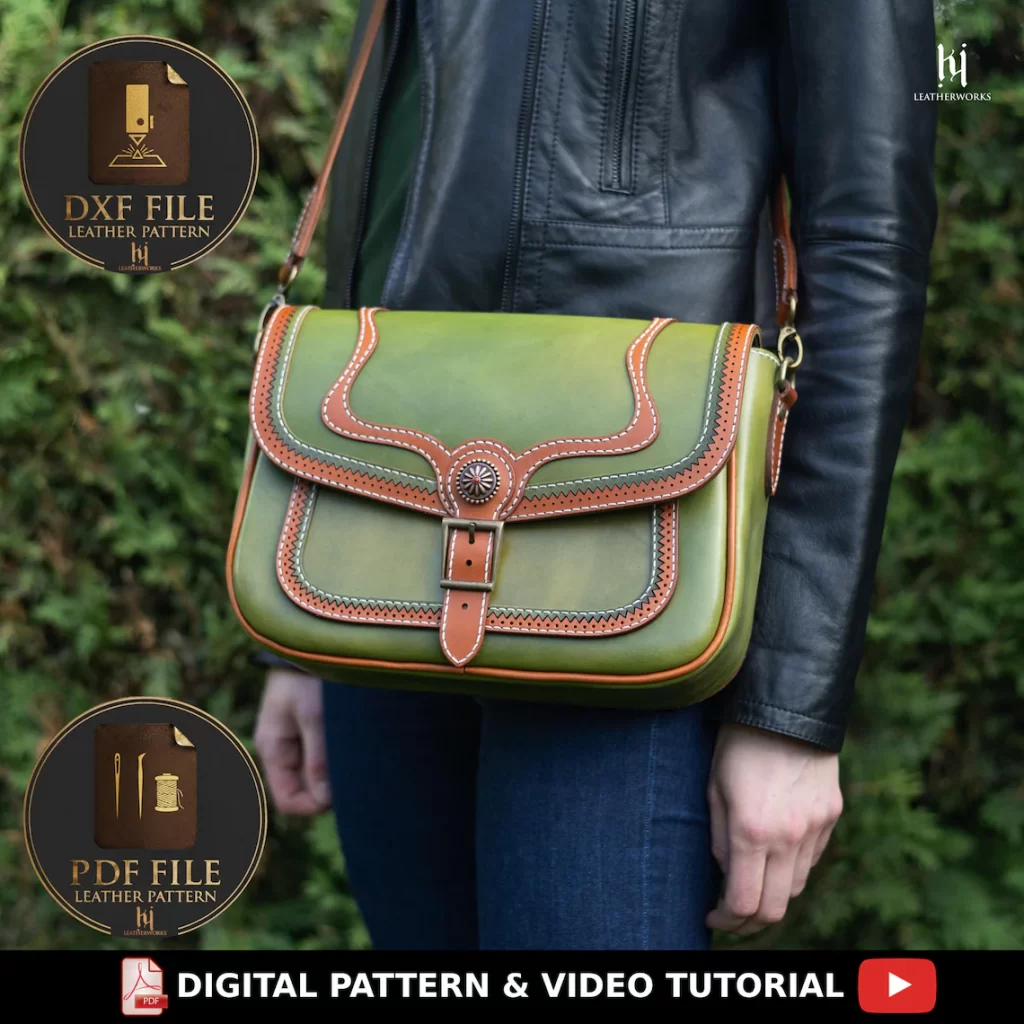 图片[1]-斜挎包kw018-皮艺果手工皮具图纸