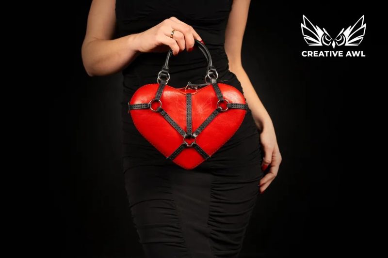 红心手提包ca278-皮艺果手工皮具图纸