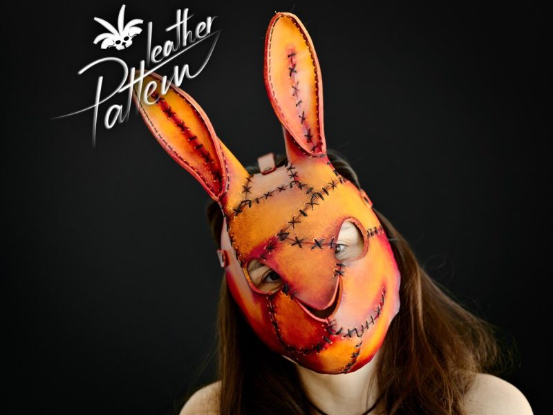 恐怖兔子面具lh126-皮艺果手工皮具图纸