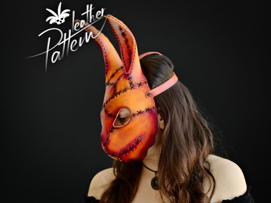 图片[2]-恐怖兔子面具lh126-皮艺果手工皮具图纸