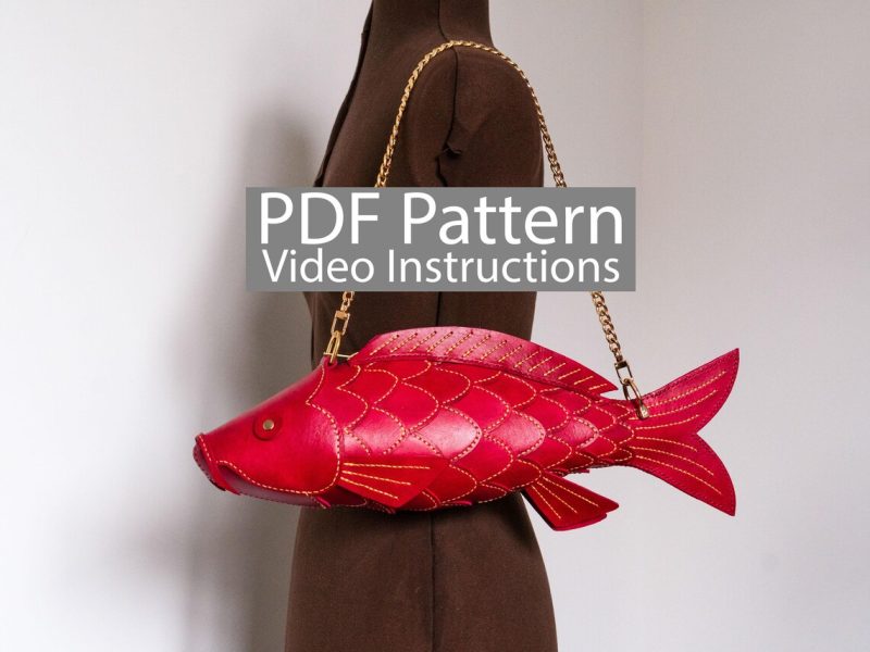 锦鲤鱼包pa073-皮艺果手工皮具图纸