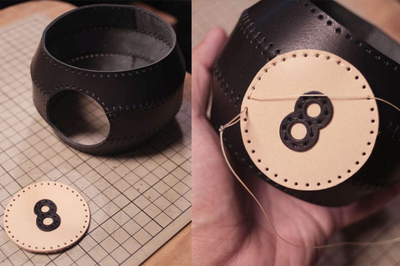图片[12]-黑8笔筒制作过程-DIY手工帖子皮友圈子-皮具教程-皮艺果手工皮具图纸