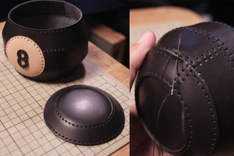 图片[19]-黑8笔筒制作过程-DIY手工帖子皮友圈子-皮具教程-皮艺果手工皮具图纸